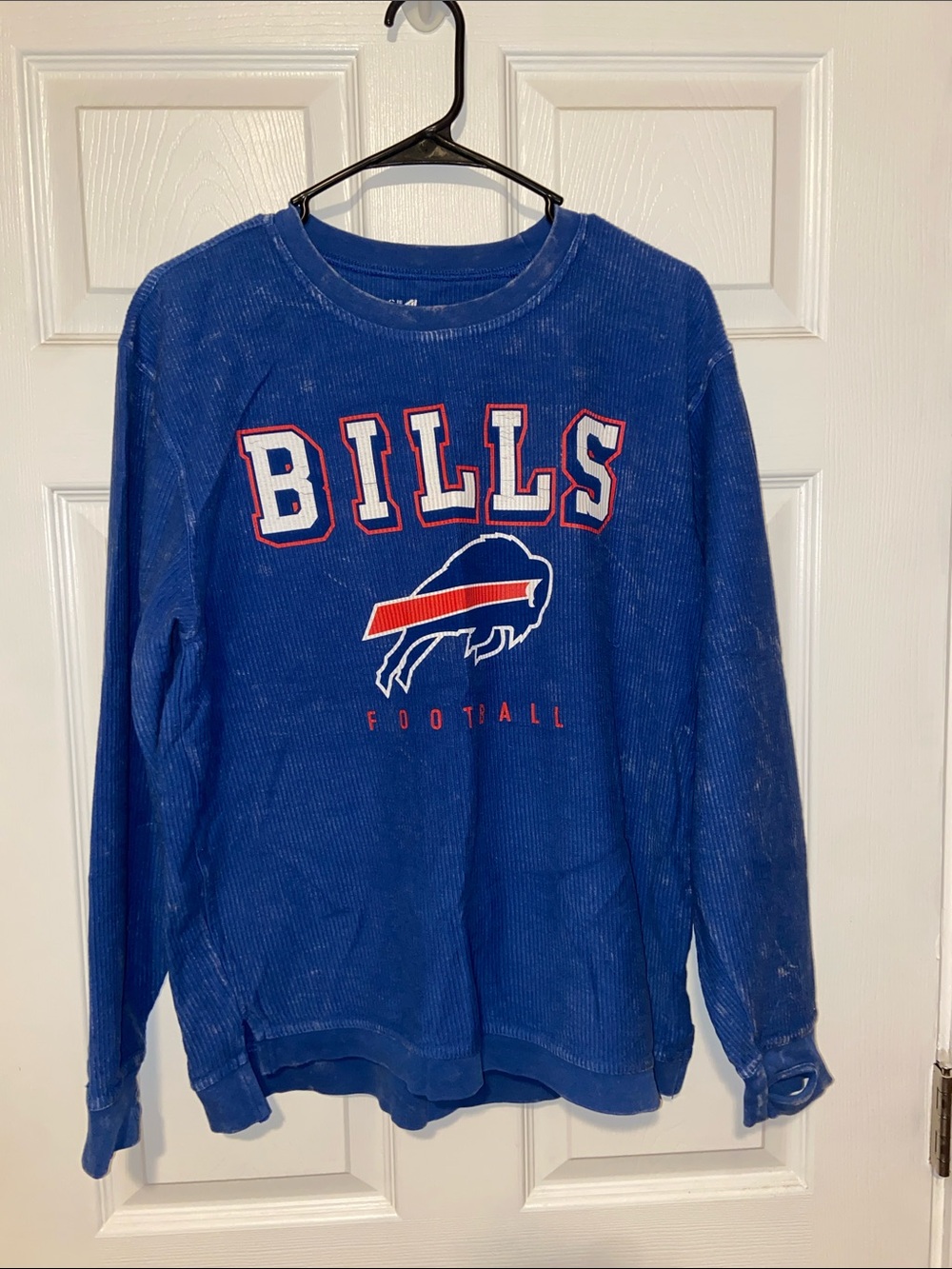 Oversized corded Buffalo bills crewneck